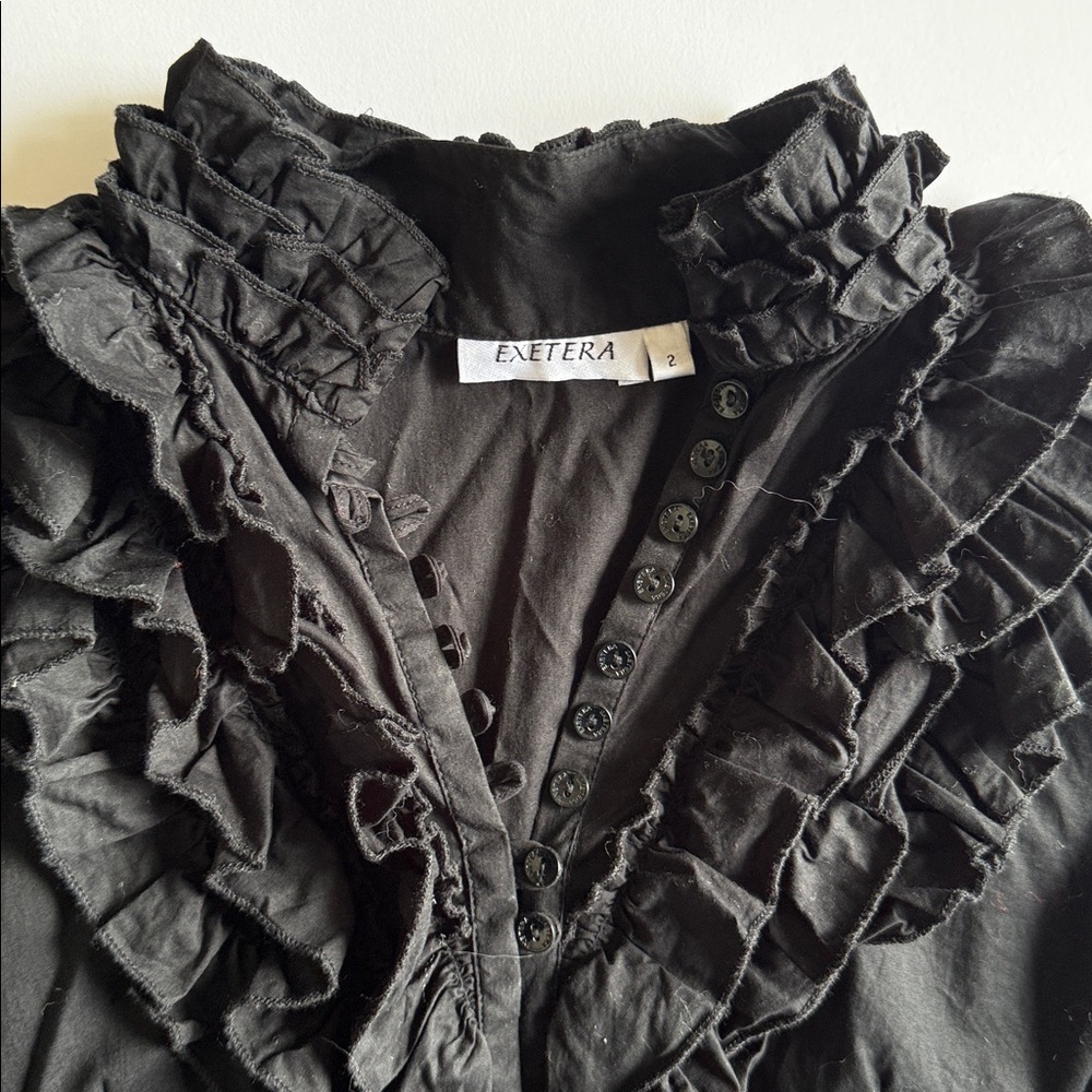 Black Ruffle Top - S - Picture 6 of 7